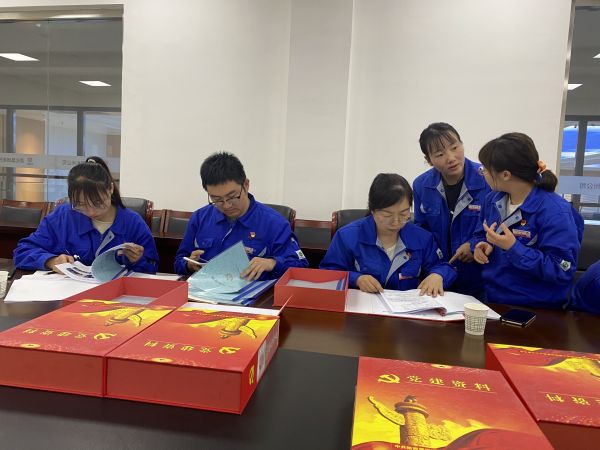 4月18日，制氣車間黨支部與質量監(jiān)督檢驗部黨支部在彬州公司會議室開展對標交流活動。查閱制氣車間黨支部黨建臺賬畫面。.jpg